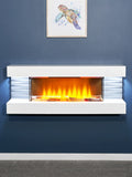 Sureflame White Electric Wall Suite with LED flame effect, British product