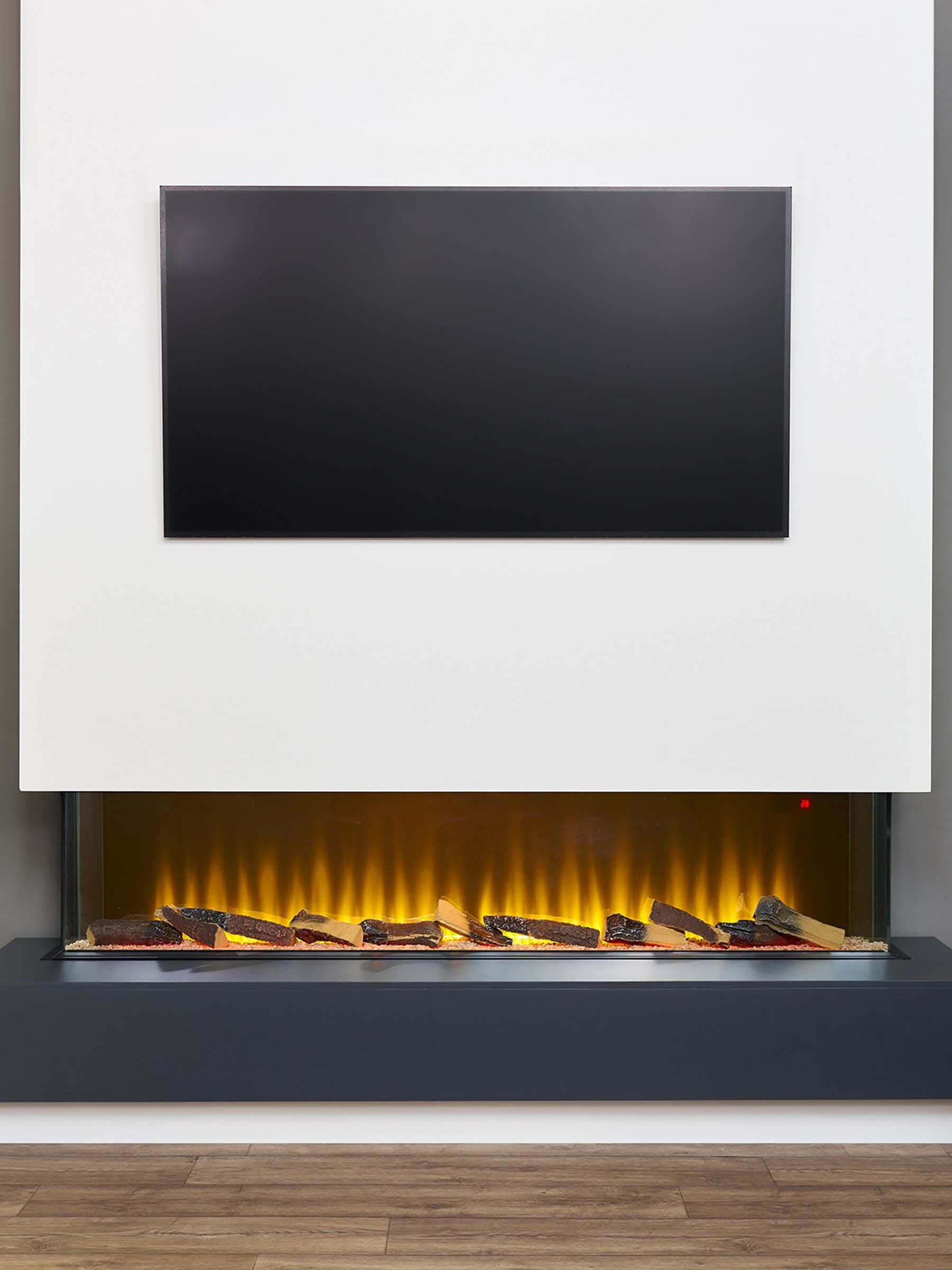 Adam Black Sahara panoramic electric fire 61 inch media wall (British brand)