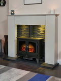 Adam Black Woodhouse electric stove with LED flames (British brand)