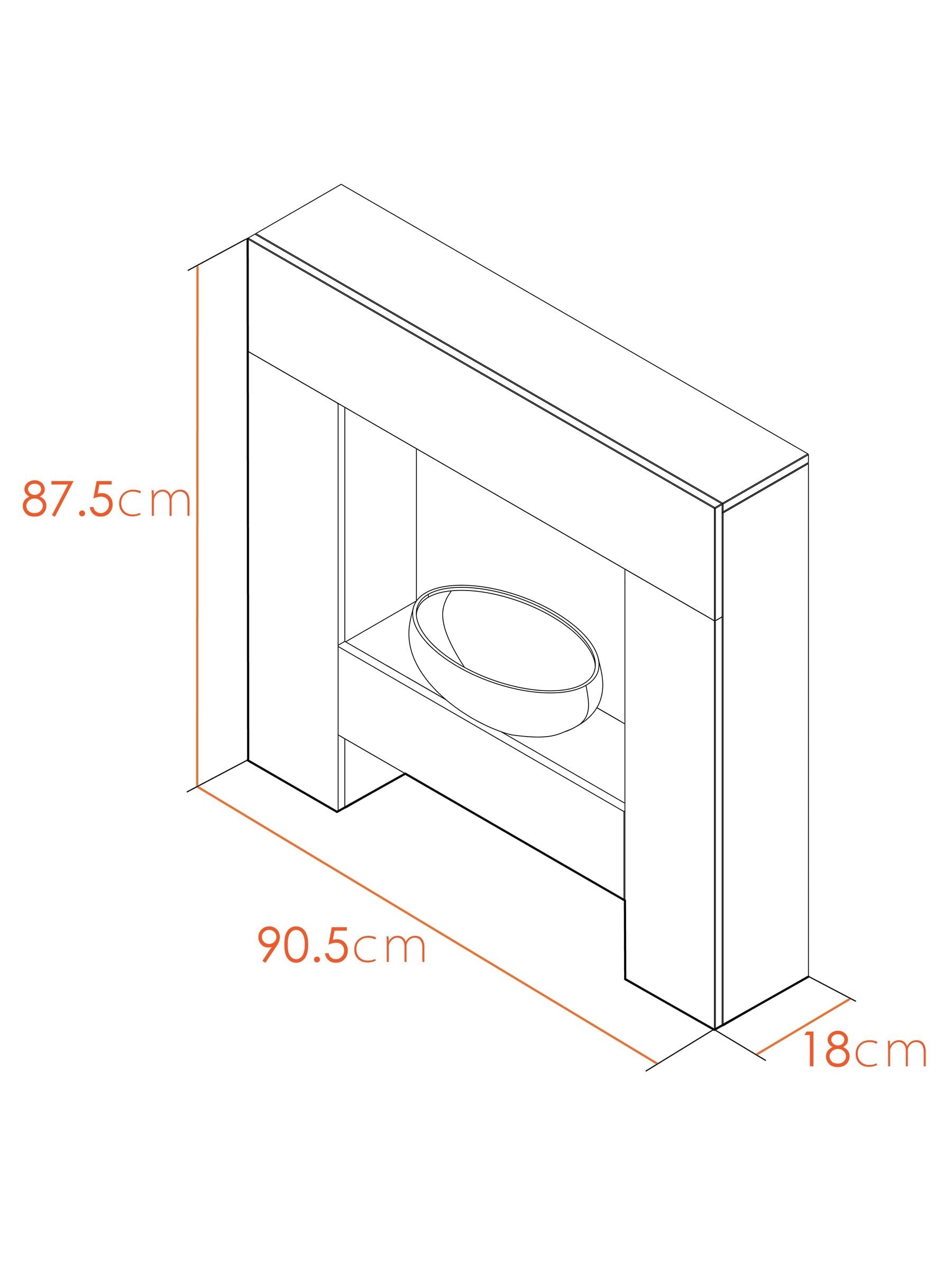Adam White Cubist electric fireplace suite - British product