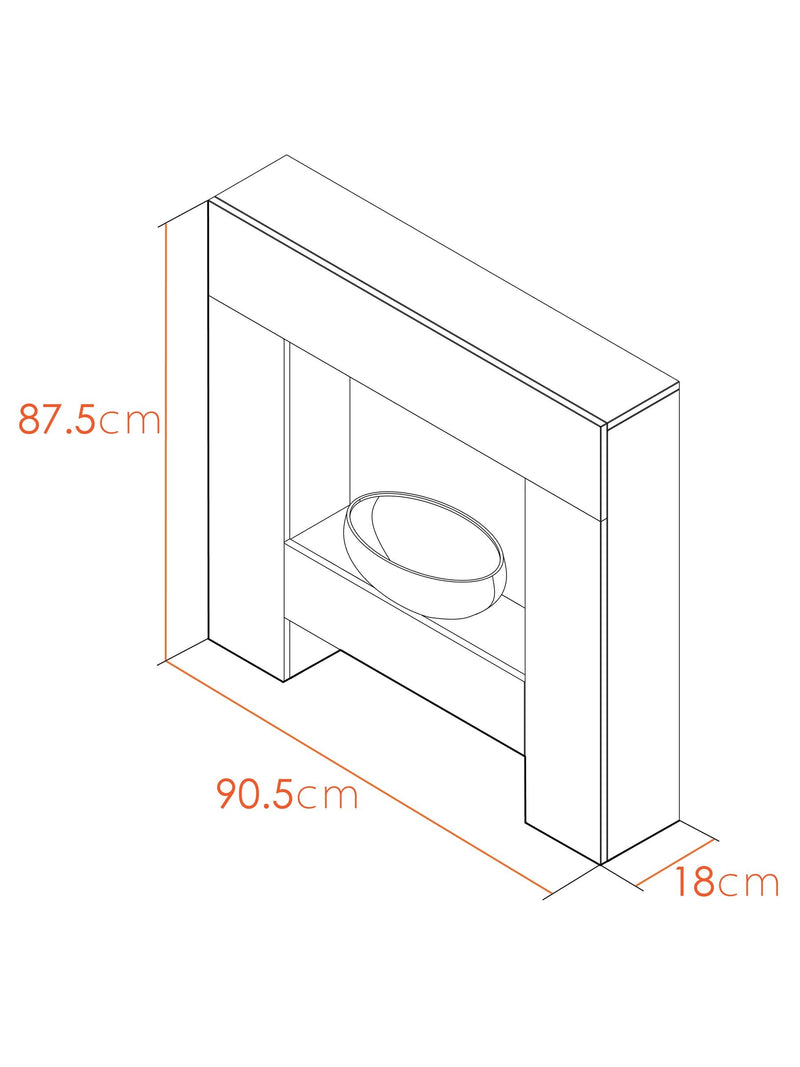 Adam White Cubist electric fireplace suite - British product