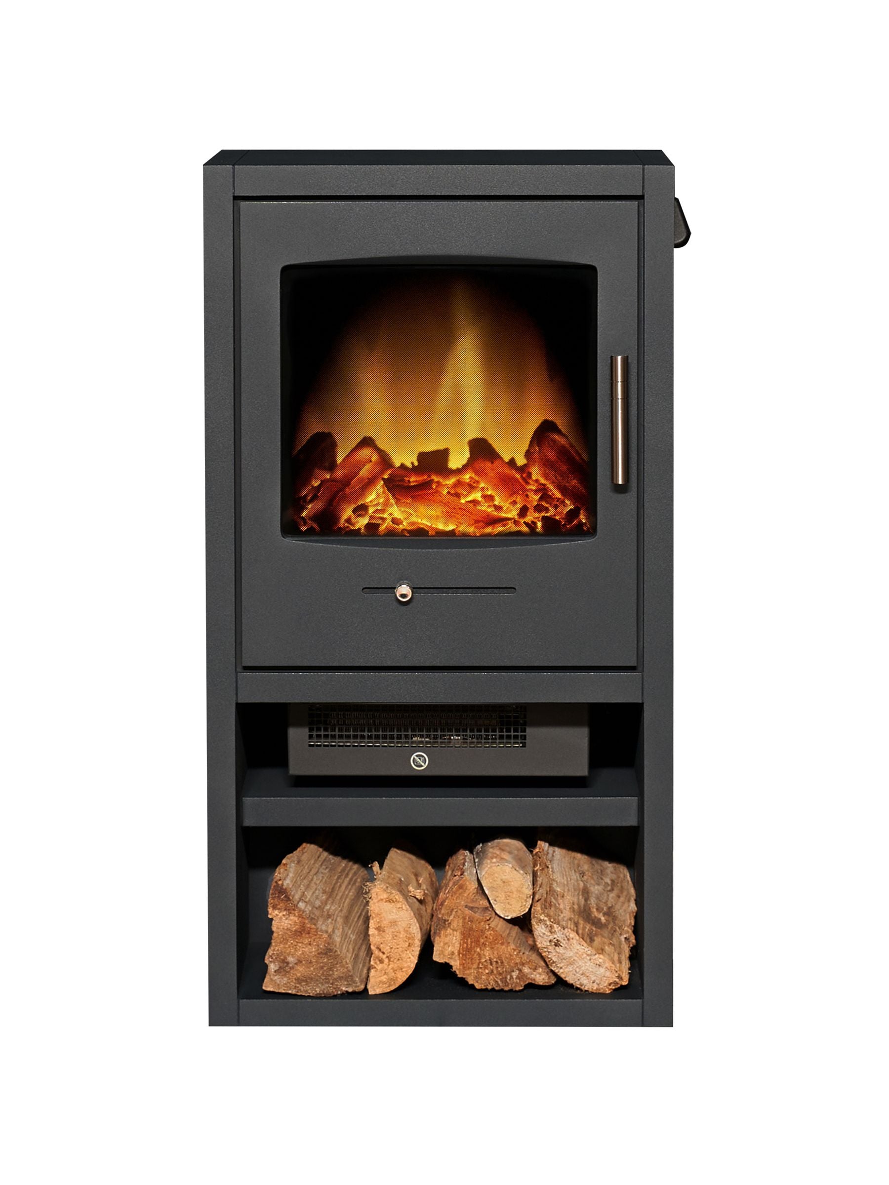 Acantha Grey Bergen XL charcoal electric stove, imported from the UK
