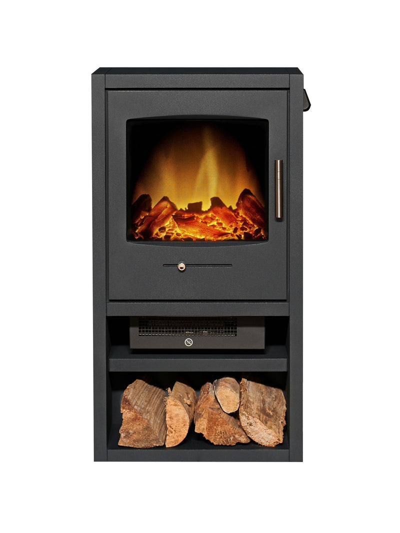 Acantha Grey Bergen XL charcoal electric stove, imported from the UK