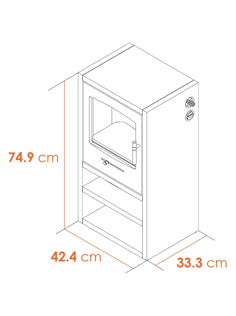 Acantha Grey Bergen XL charcoal electric stove, imported from the UK
