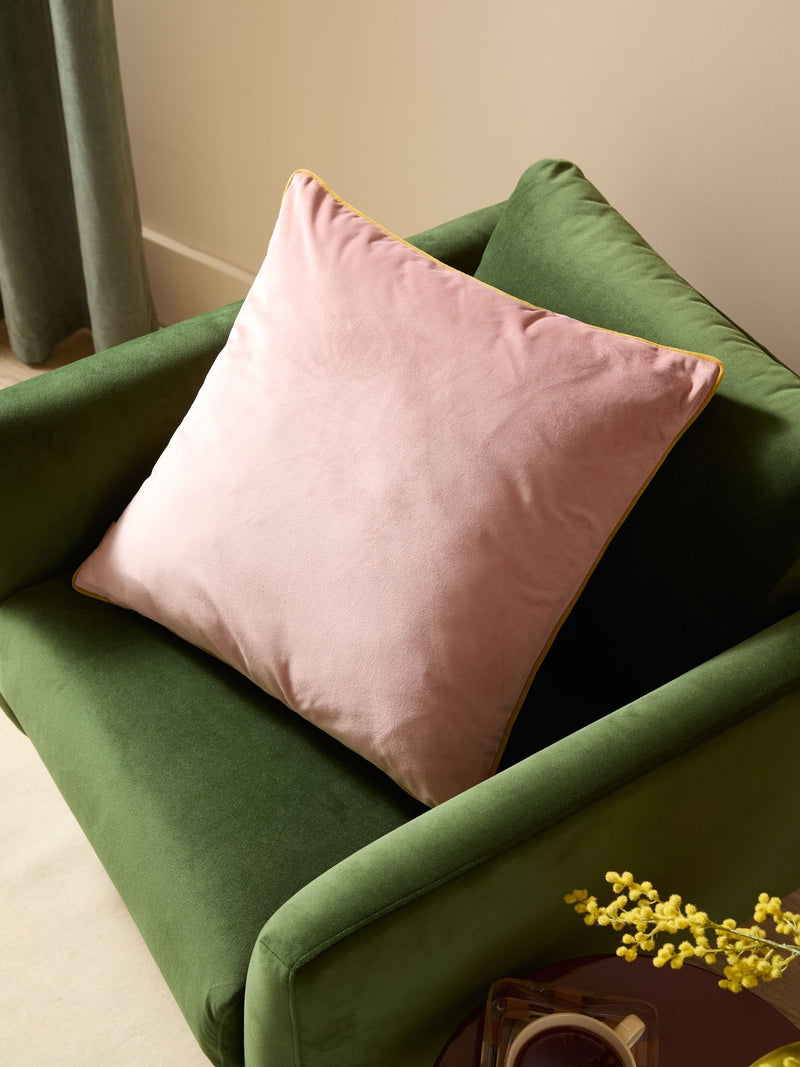 Furn Blush/Gold Meridian Velvet 55 x 55cm Cushion Cover