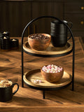 Wood Bronx Tiered Serving Stand