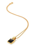 Hot Diamonds Gold Tone Black Onyx Pendant 8mm x 8mm, UK version