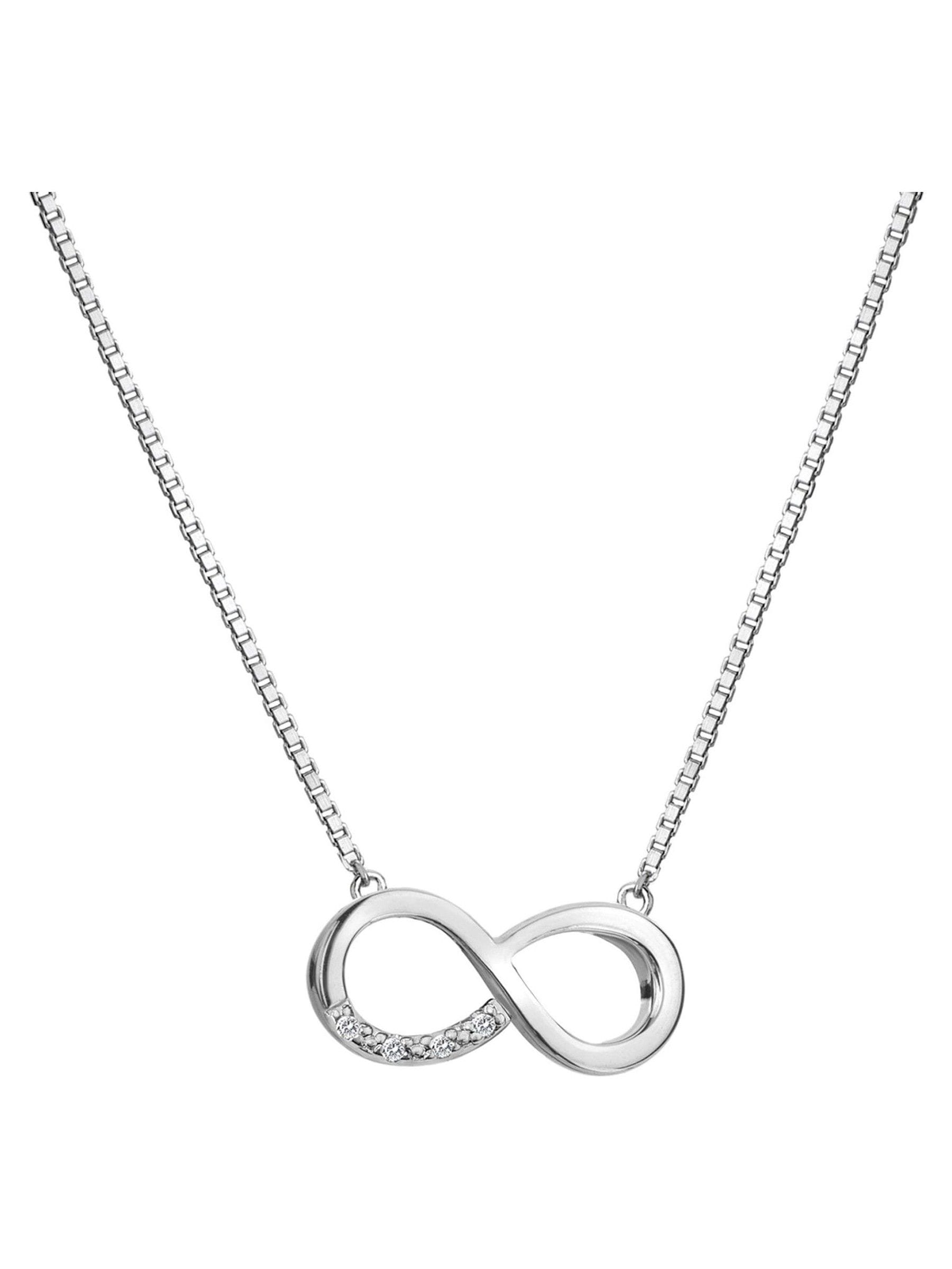 Sterling Silver Infinity Pendant Necklace with Adjustable Chain
