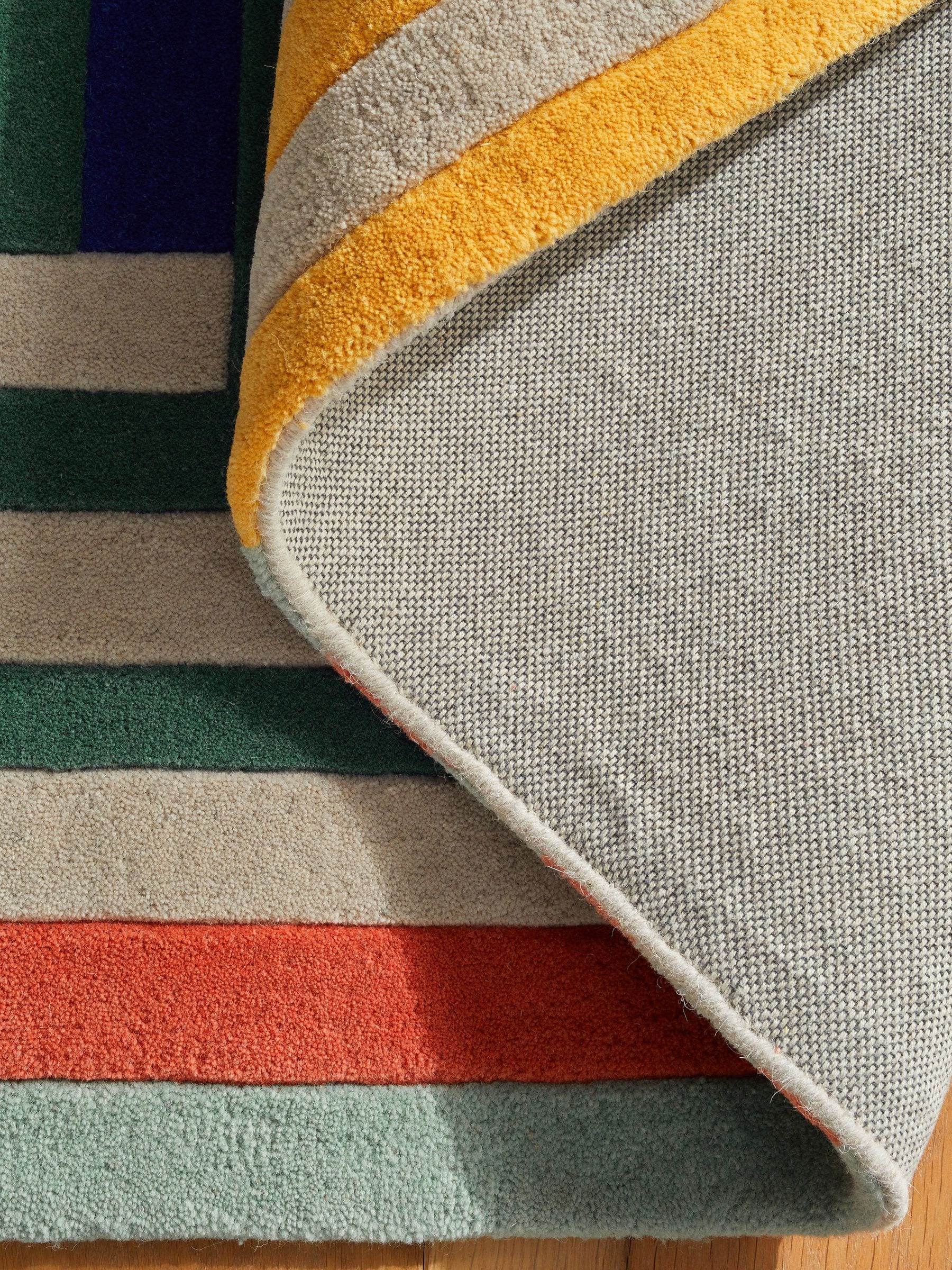 Paulo geometric stripe wool rug (British brand)
