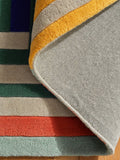 Paulo geometric stripe wool rug (British brand)