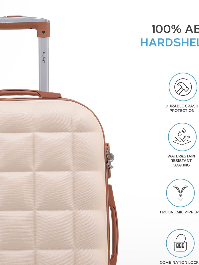 Flight Knight cream hardcase luggage set two 29-inch suitcases - British product