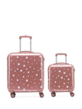 Flight Knight White Medium & Large Check-In Hold Luggage Hardcase Travel Suitcases Set of 2