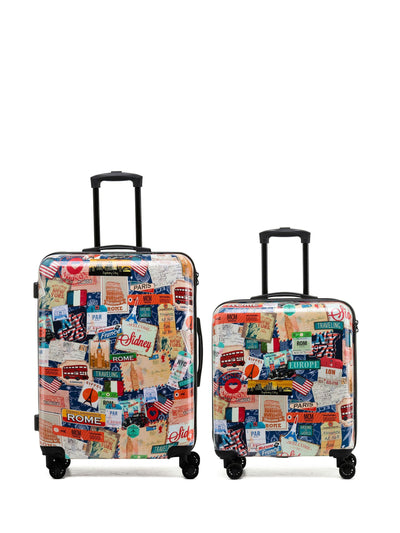 Next Flight Knight Natural Medium and Small Cabin Suitcase Set- Buy online at McGrocer