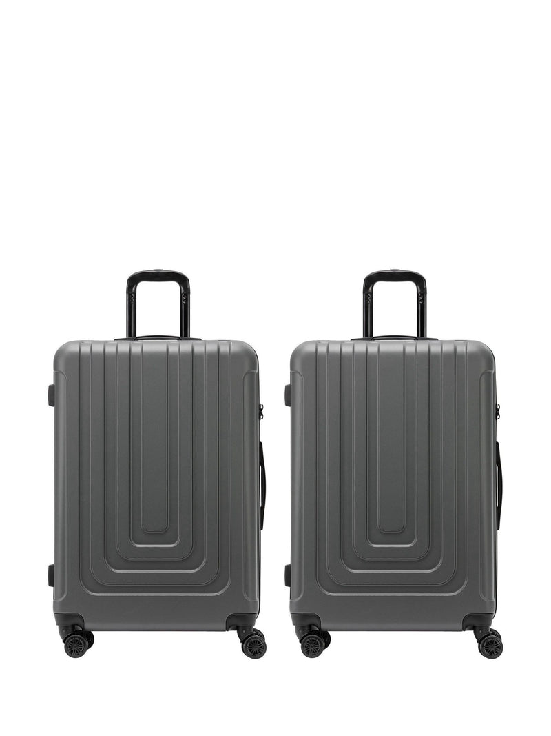 Flight Knight Champagne Large Check-In Hardcase Suitcase Set of 2
