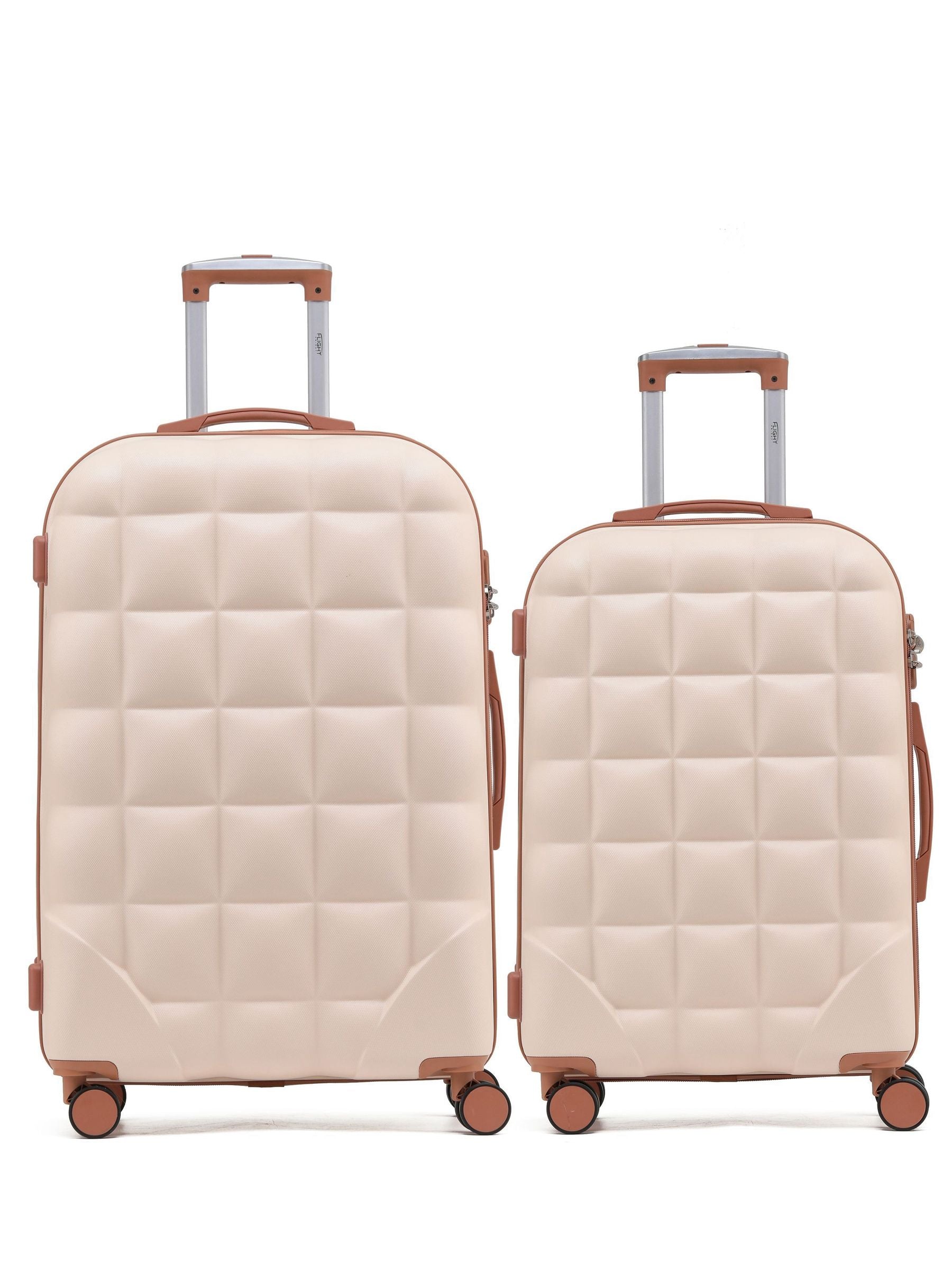 Flight Knight luggage set cream carry-on and check-in, UK version