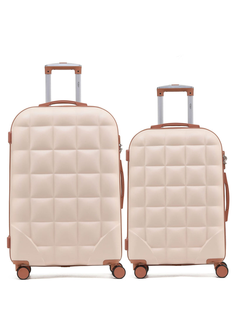 Flight Knight luggage set cream carry-on and check-in, UK version