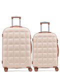 Flight Knight luggage set cream carry-on and check-in, UK version