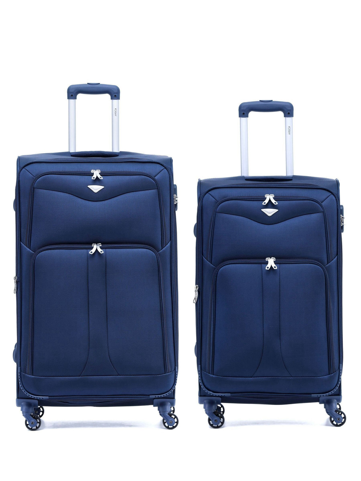 Flight Knight Dark Blue Soft Case Travel Suitcase Set of 2 - Cabin 21 & Medium 26