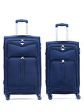 Flight Knight Dark Blue Soft Case Travel Suitcase Set of 2 - Cabin 21 & Medium 26