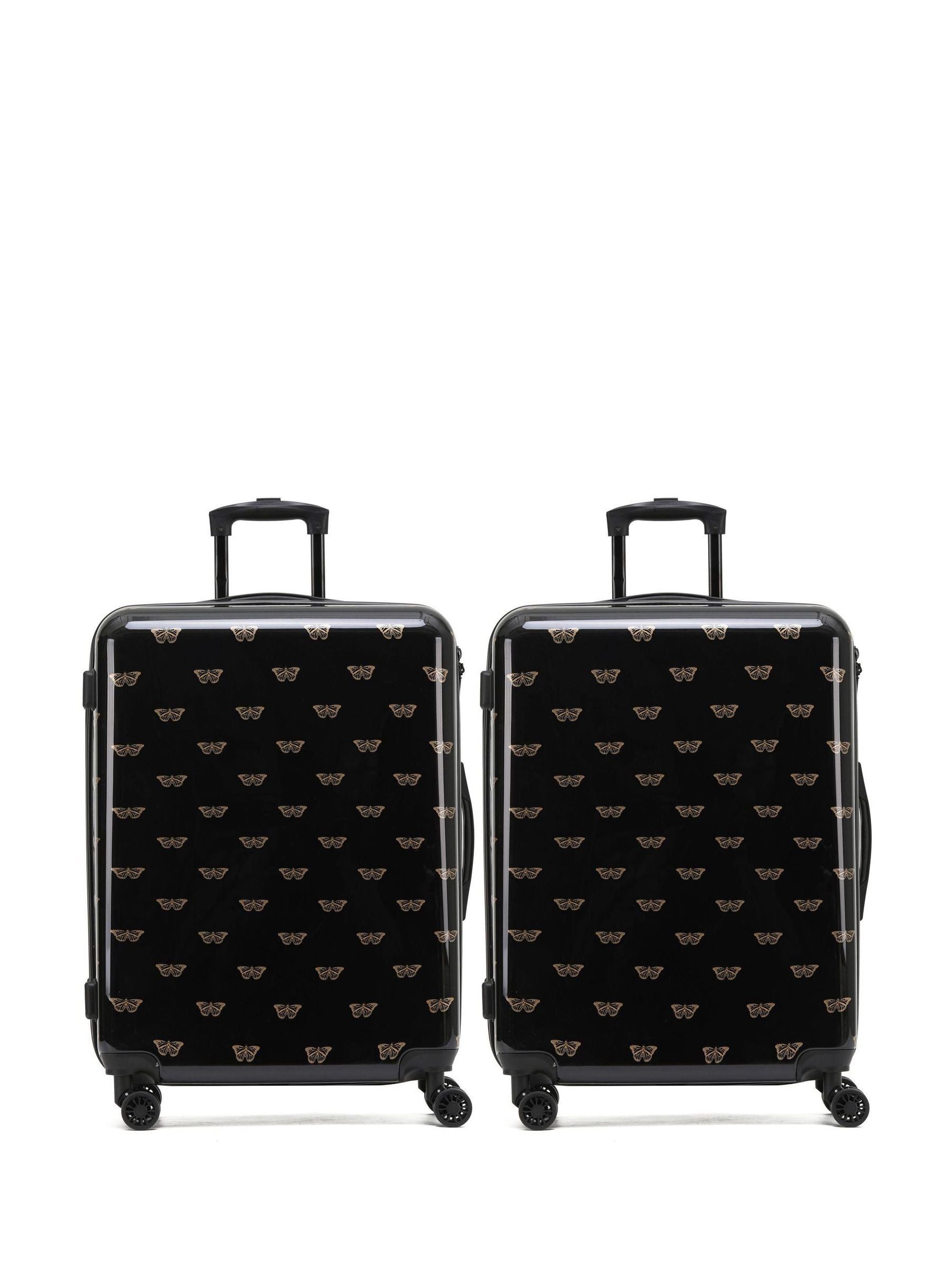 Flight Knight Gold Medium Check-In Hold Luggage Hardcase Travel Suitcases Set of 2