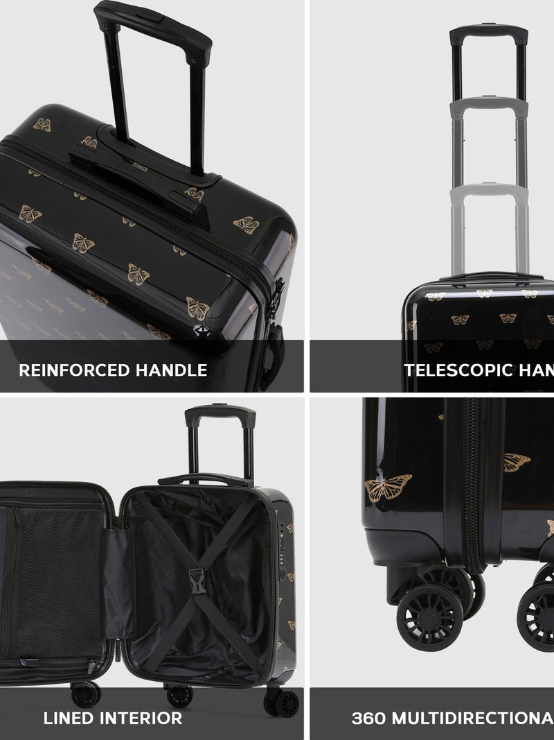Flight Knight Gold Medium Check-In Hold Luggage Hardcase Travel Suitcases Set of 2