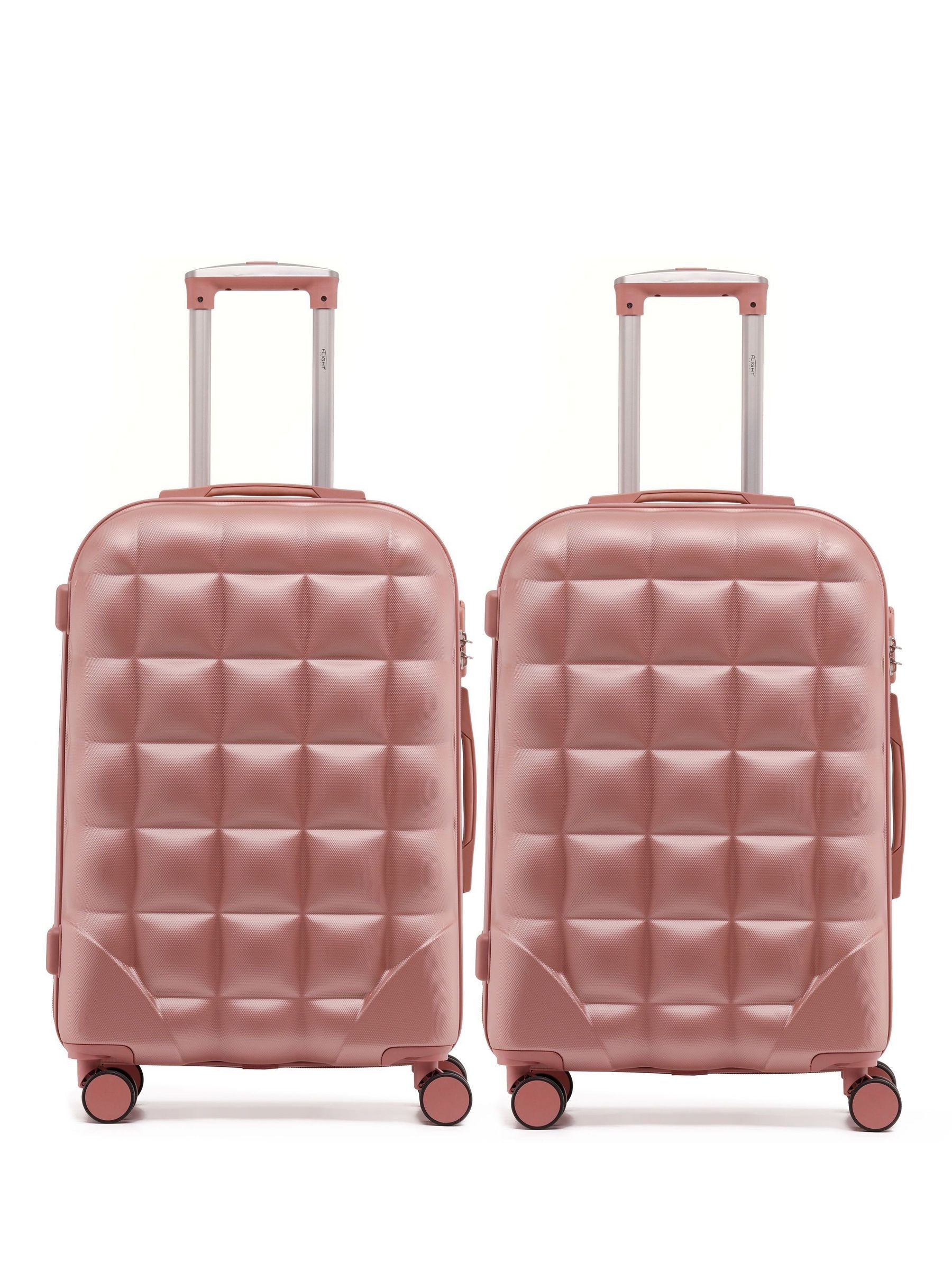Flight Knight Black Medium Check-In Bubble Hardcase Travel Suitcase Set of 2