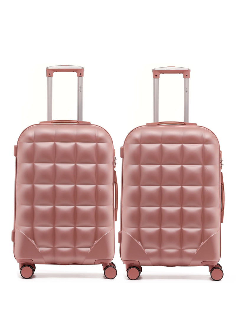 Flight Knight Black Medium Check-In Bubble Hardcase Travel Suitcase Set of 2