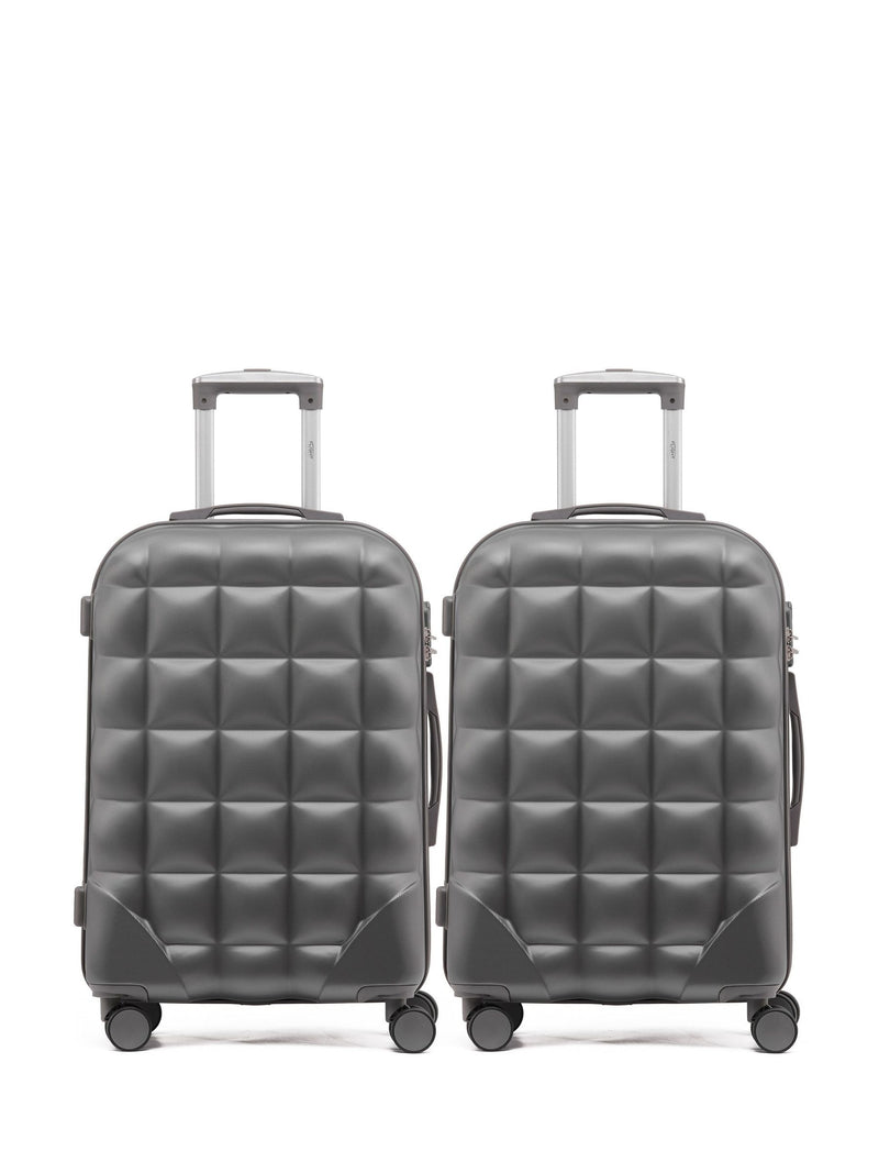 Flight Knight black medium suitcase set (British brand)