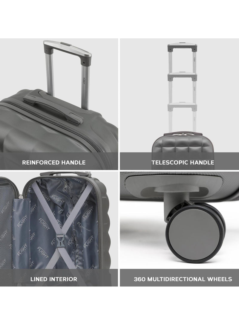 Flight Knight black medium suitcase set (British brand)