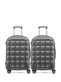 Flight Knight black medium suitcase set (British brand)