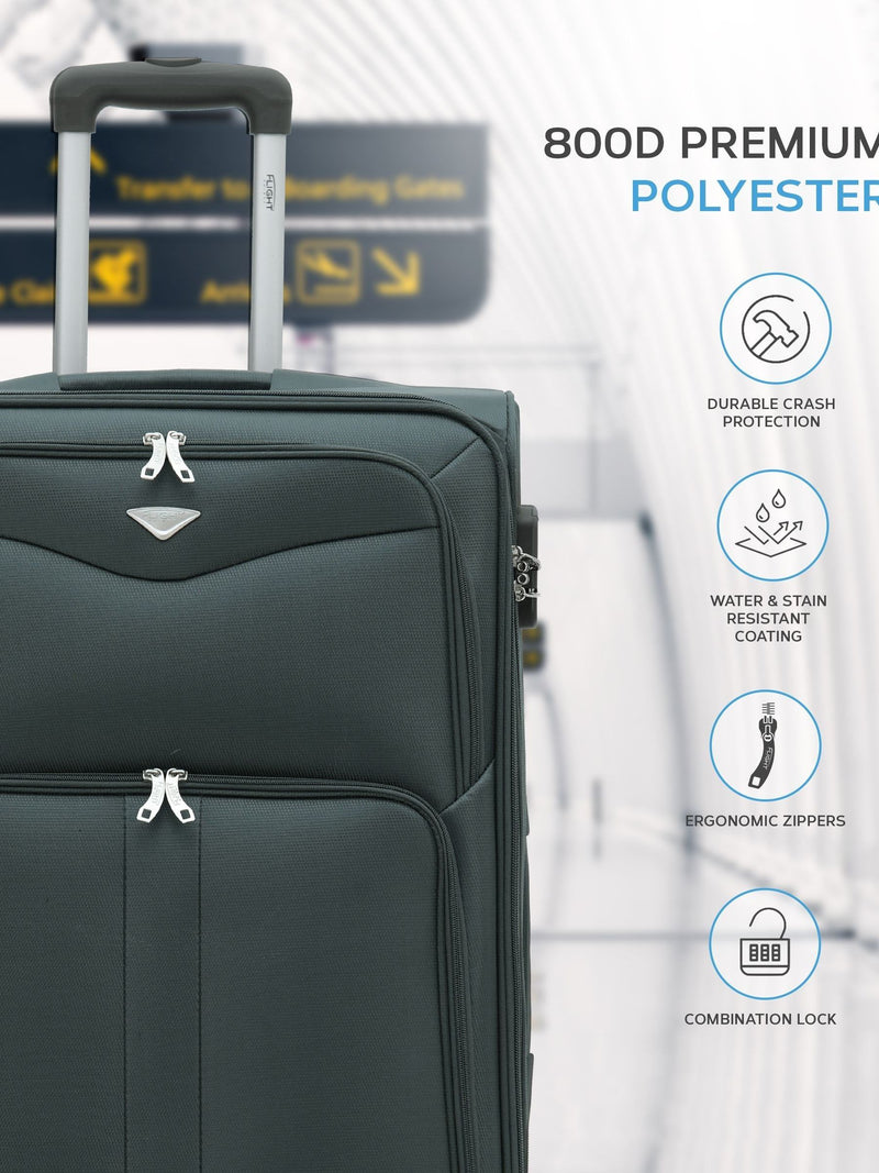 Flight Knight black suitcase set large and cabin, imported from the UK