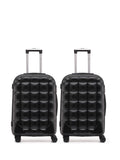 Flight Knight Black Medium Check-In Bubble Hardcase Travel Suitcase Set of 2