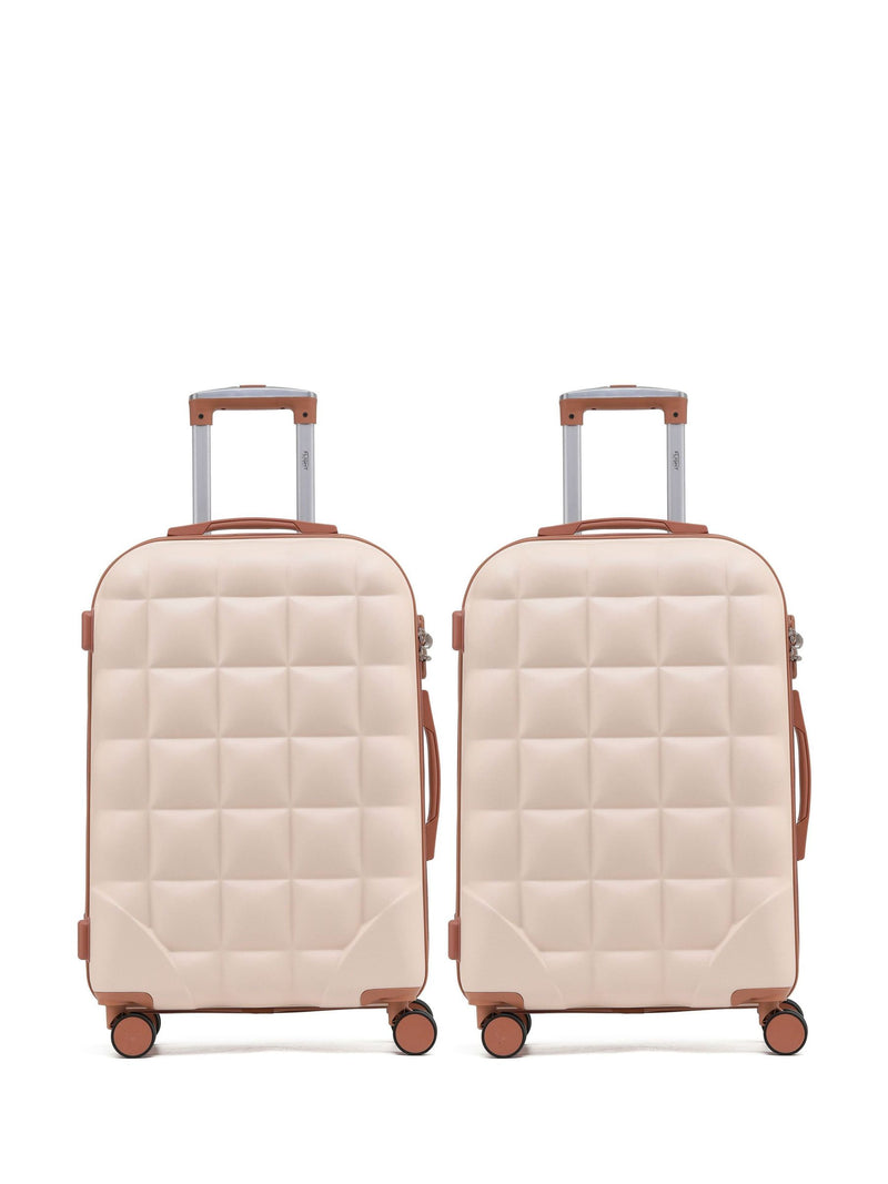Flight Knight Black Medium Check-In Bubble Hardcase Travel Suitcase Set of 2
