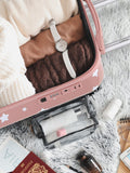 Flight Knight Light Pink Medium Check-In Hold Luggage Hardcase Travel Suitcases Set of 2