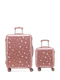 Flight Knight Light Pink Medium Check-In Hold Luggage Hardcase Travel Suitcases Set of 2