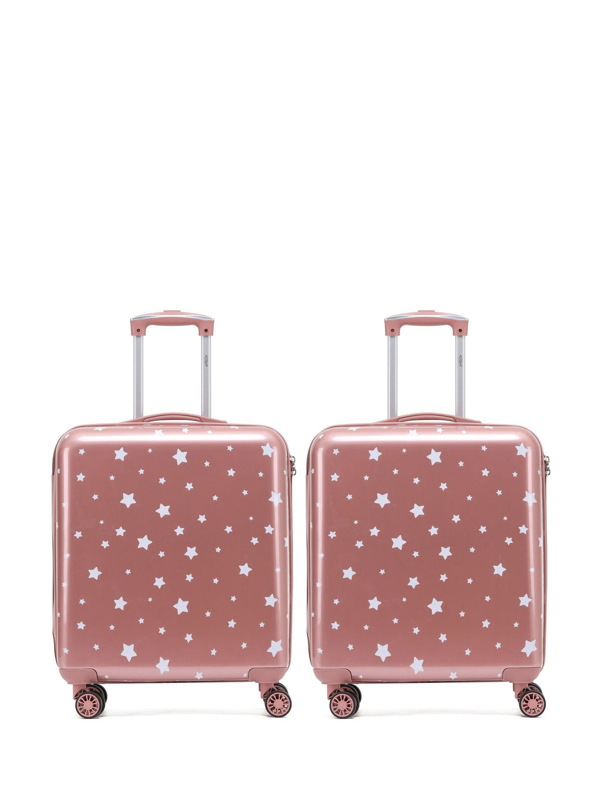 Flight Knight Light Pink Medium Check-In Hold Luggage Hardcase Travel Suitcases Set of 2