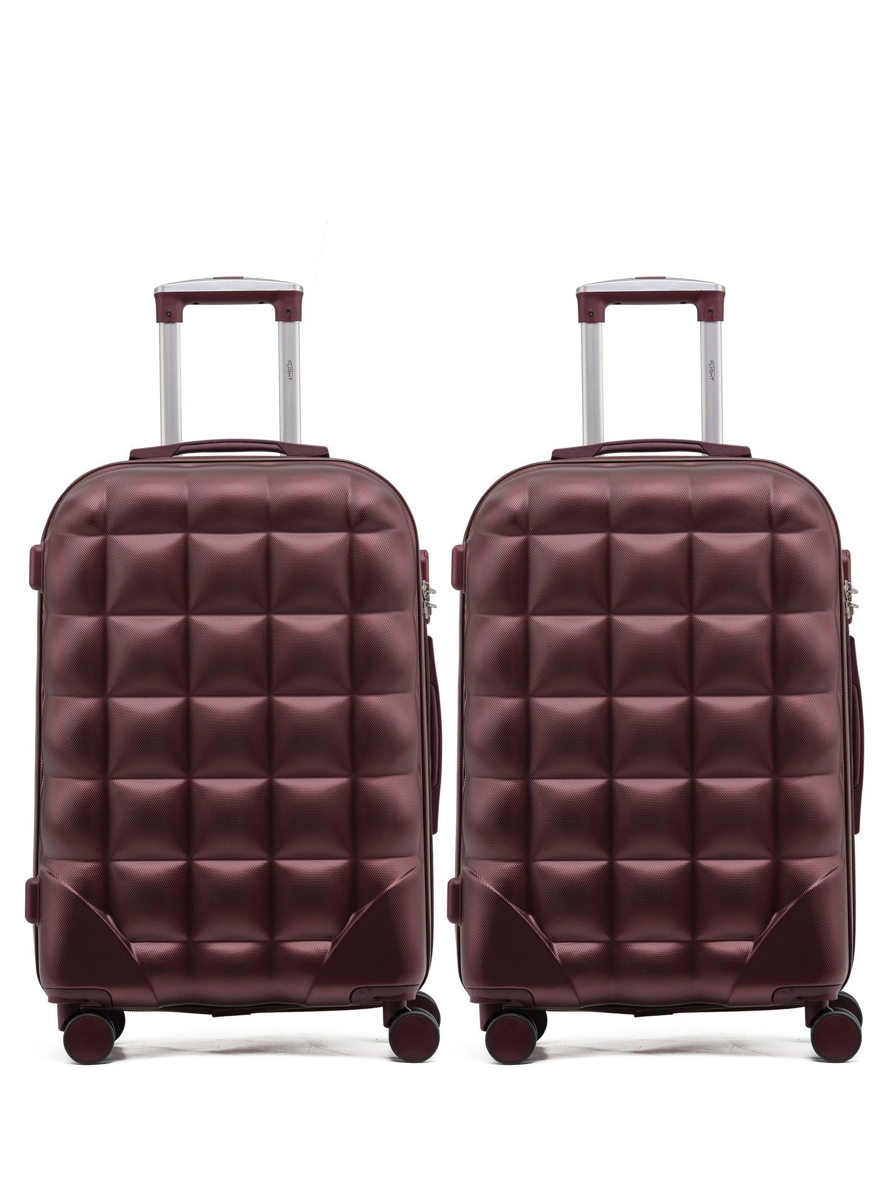 Flight Knight Black Medium Check-In Bubble Hardcase Travel Suitcase Set of 2