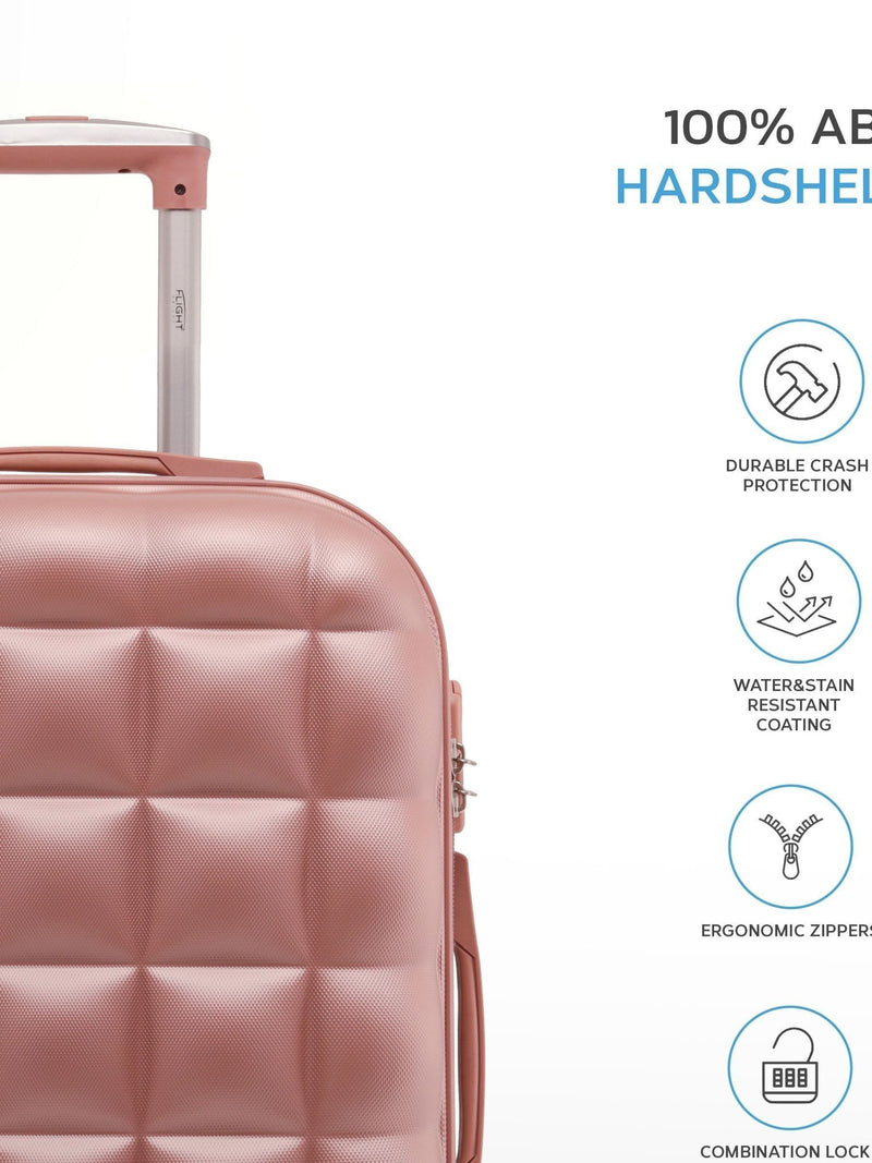 Flight Knight pink hard shell luggage set 2-piece cabin and medium check-in, UK version
