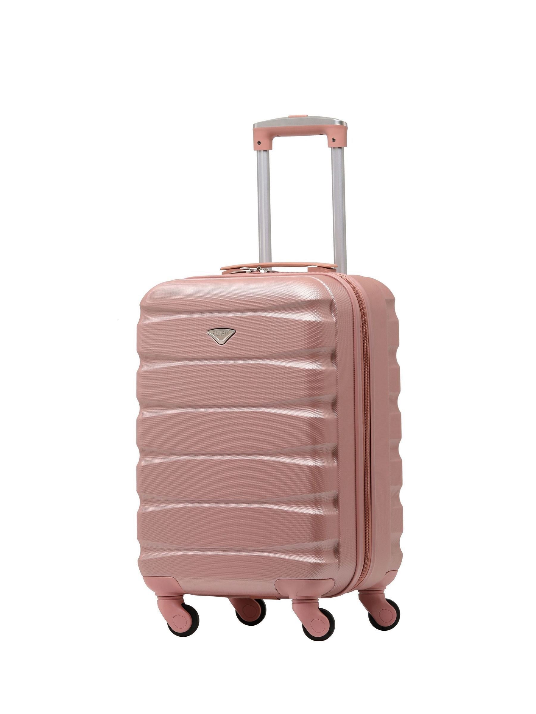 Flight Knight pink hard shell luggage set 2-piece cabin and medium check-in, UK version
