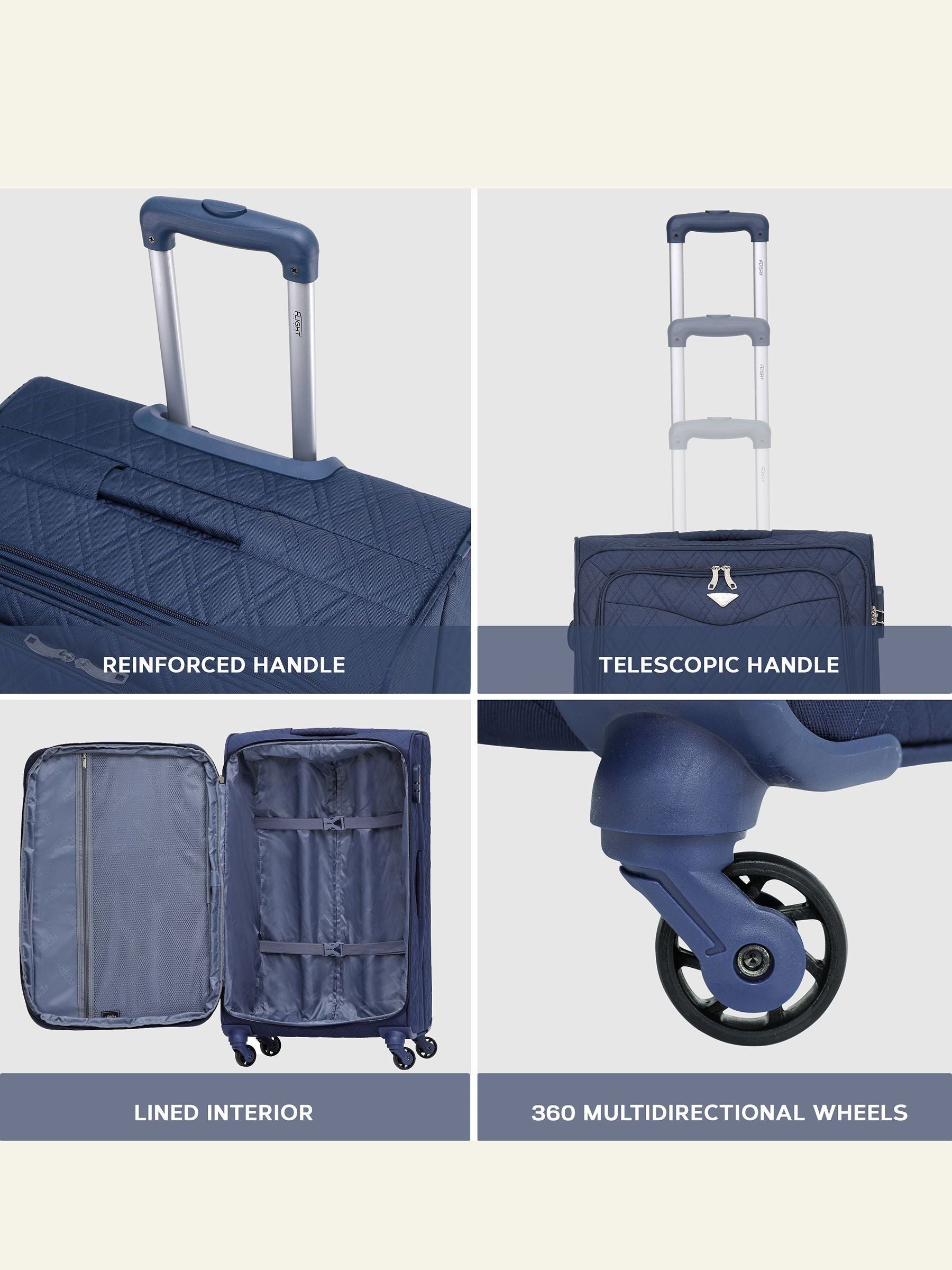 Flight Knight dark blue luggage set of 2 (British brand)