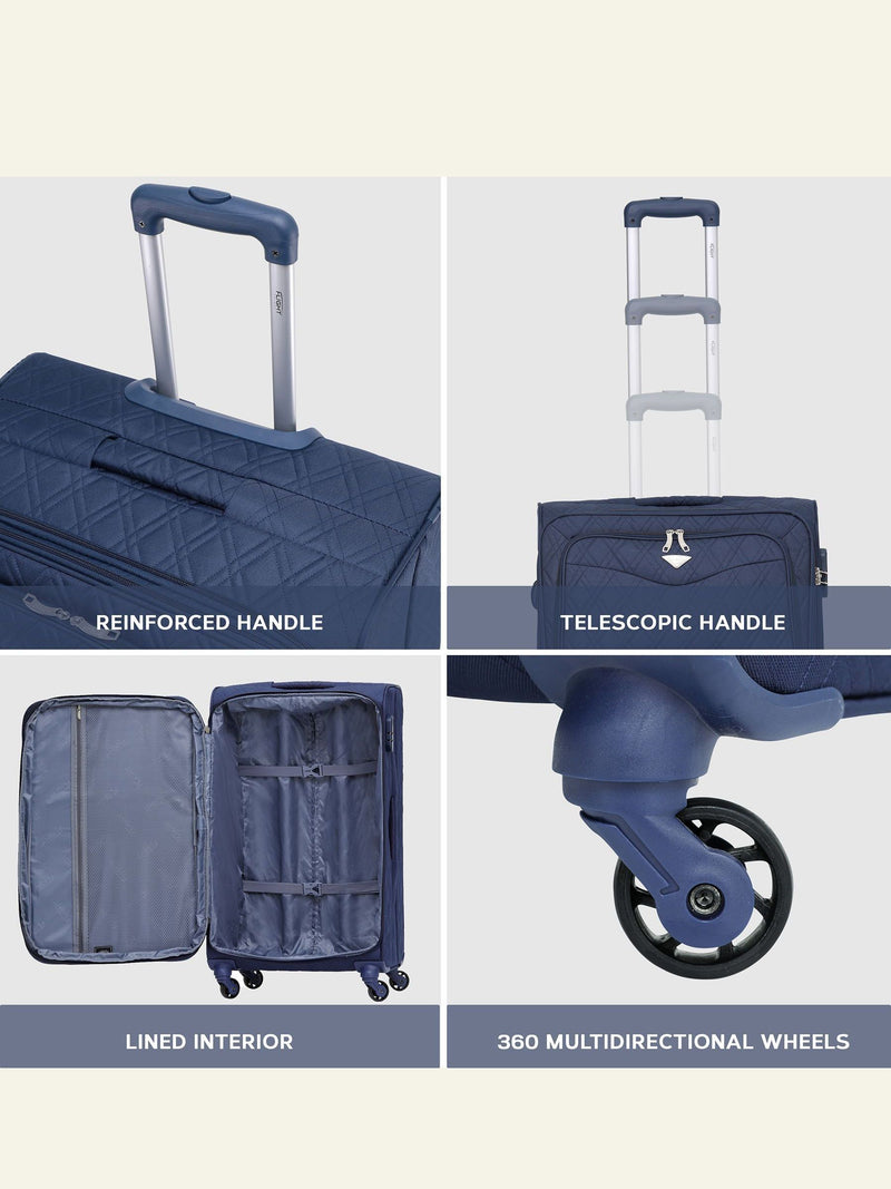 Flight Knight dark blue luggage set of 2 (British brand)