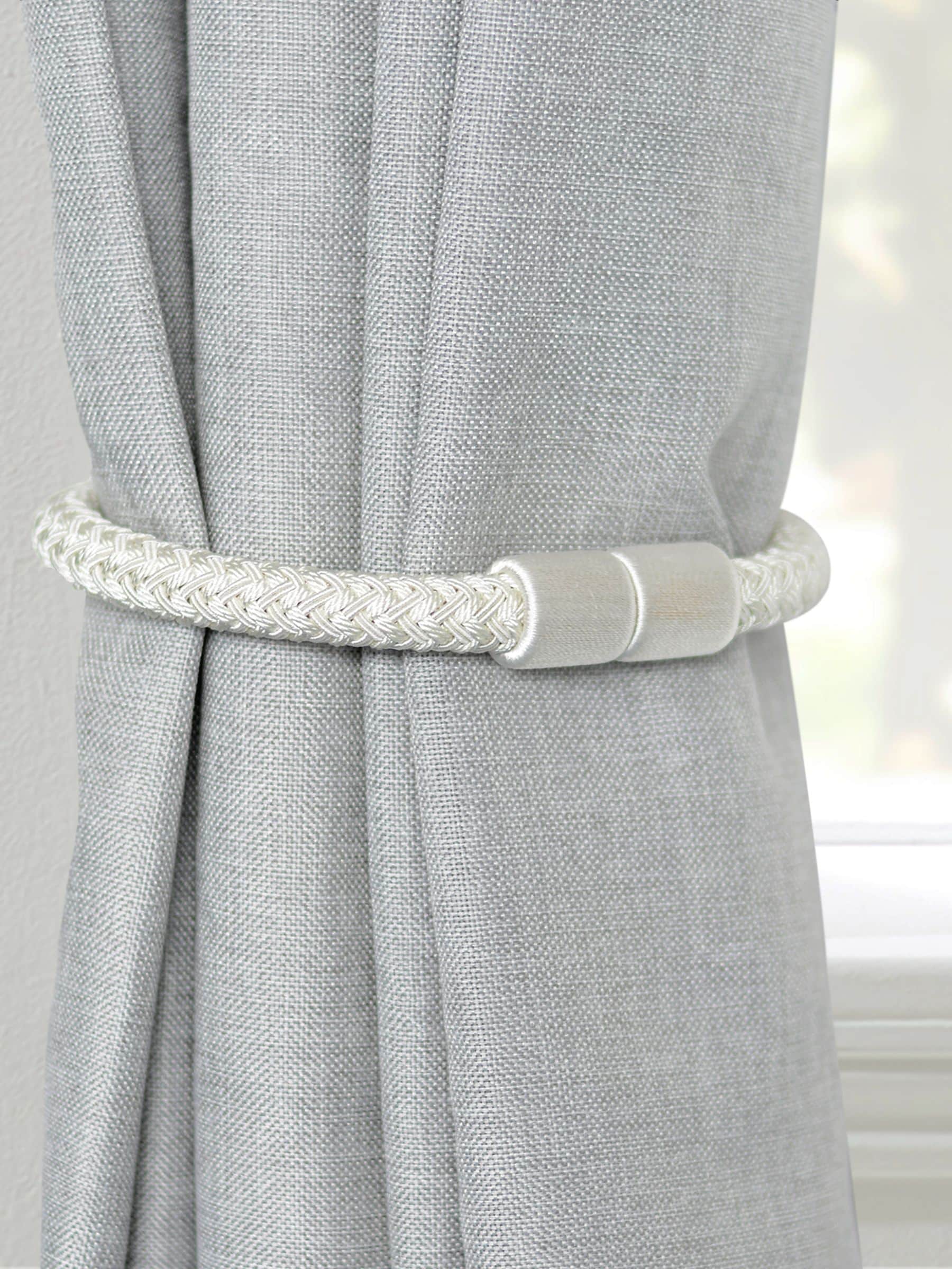 Laura Ashley Ellesmere Magnetic Curtain Tiebacks - Set of Two, Silver, 520mm