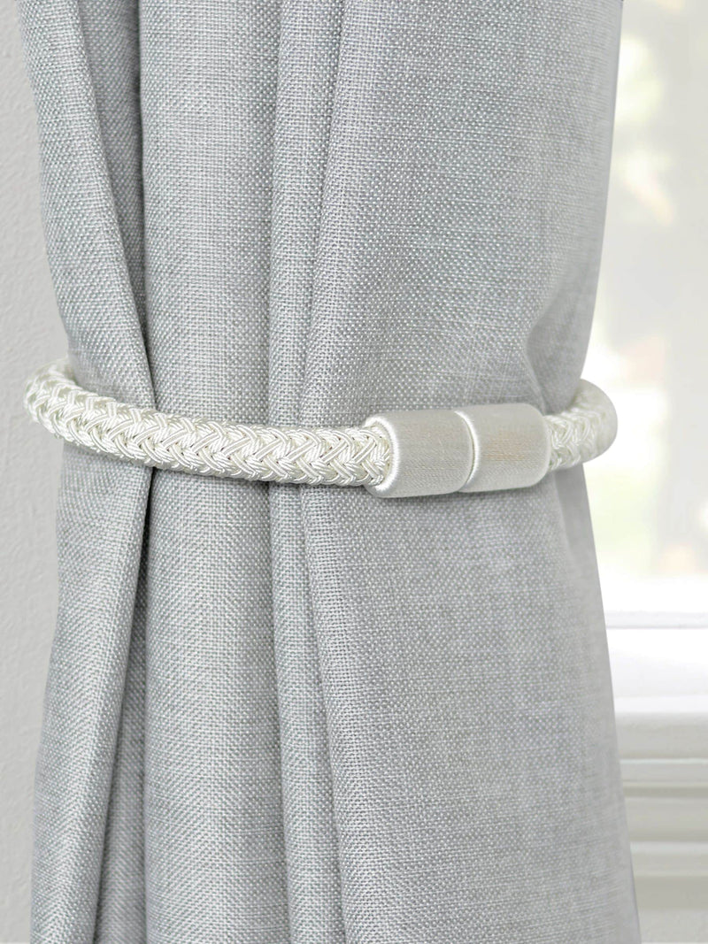 Laura Ashley Ellesmere Magnetic Curtain Tiebacks - Set of Two, Silver, 520mm