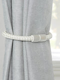 Laura Ashley Ellesmere Magnetic Curtain Tiebacks - Set of Two, Silver, 520mm