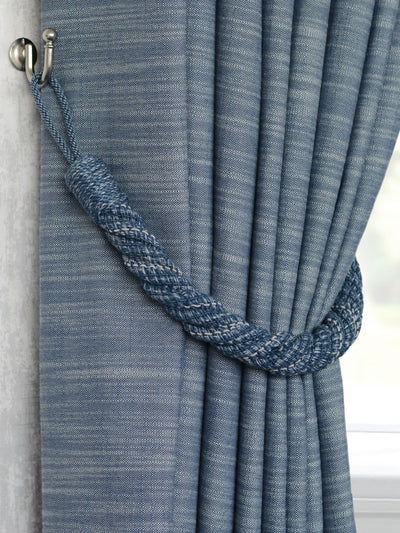Next Laura Ashley Seaspray Blue Felton Rope Tie Backs - Set of Two, 980mm- Buy online at McGrocer