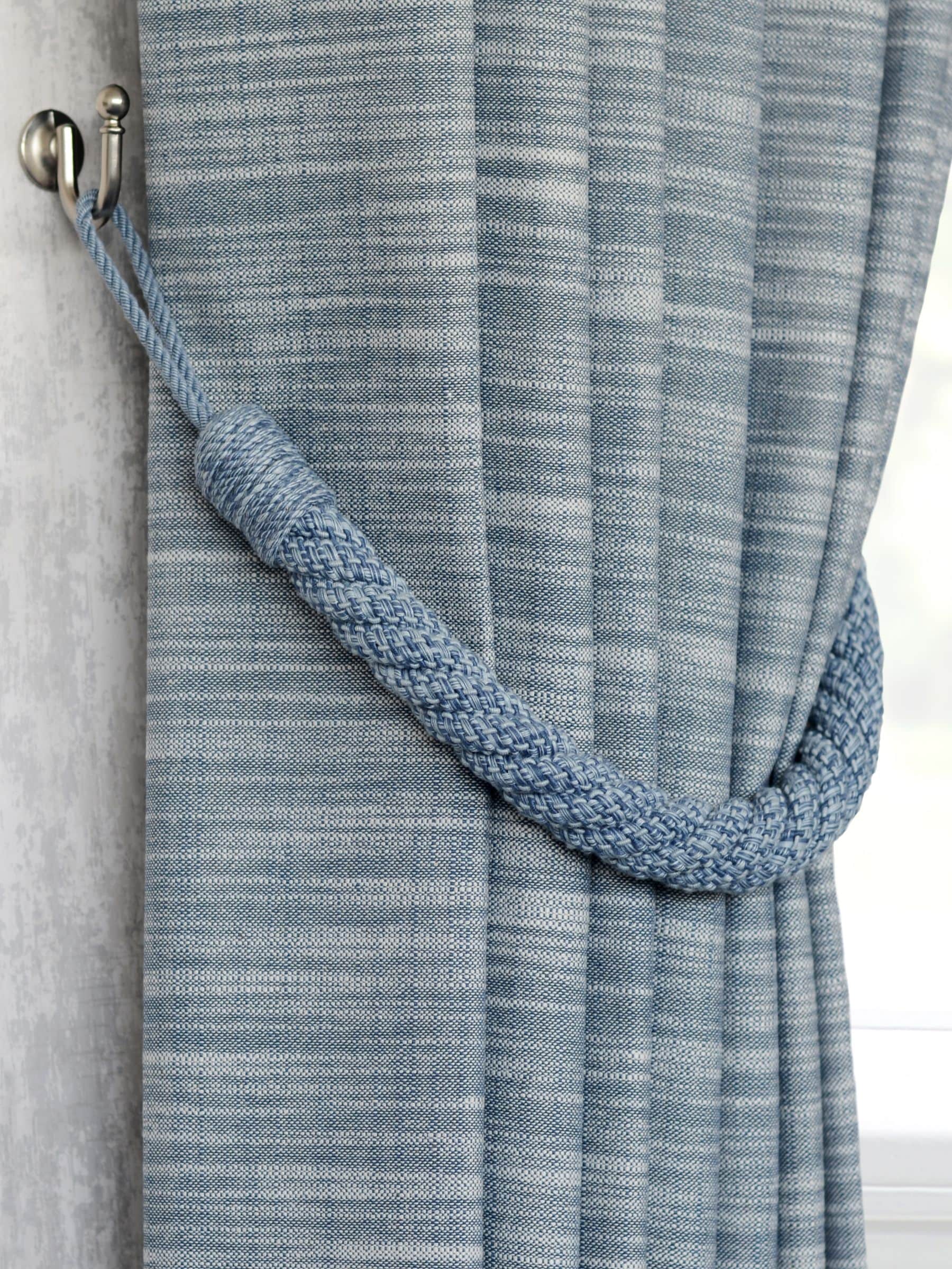 Laura Ashley Seaspray Blue Felton Rope Tie Backs - Set of Two, 980mm