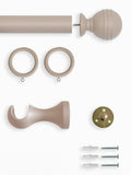 Laura Ashley Truffle ribbed ball wood curtain pole 240cm - British product