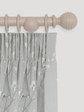 Laura Ashley Truffle ribbed ball wood curtain pole 240cm - British product