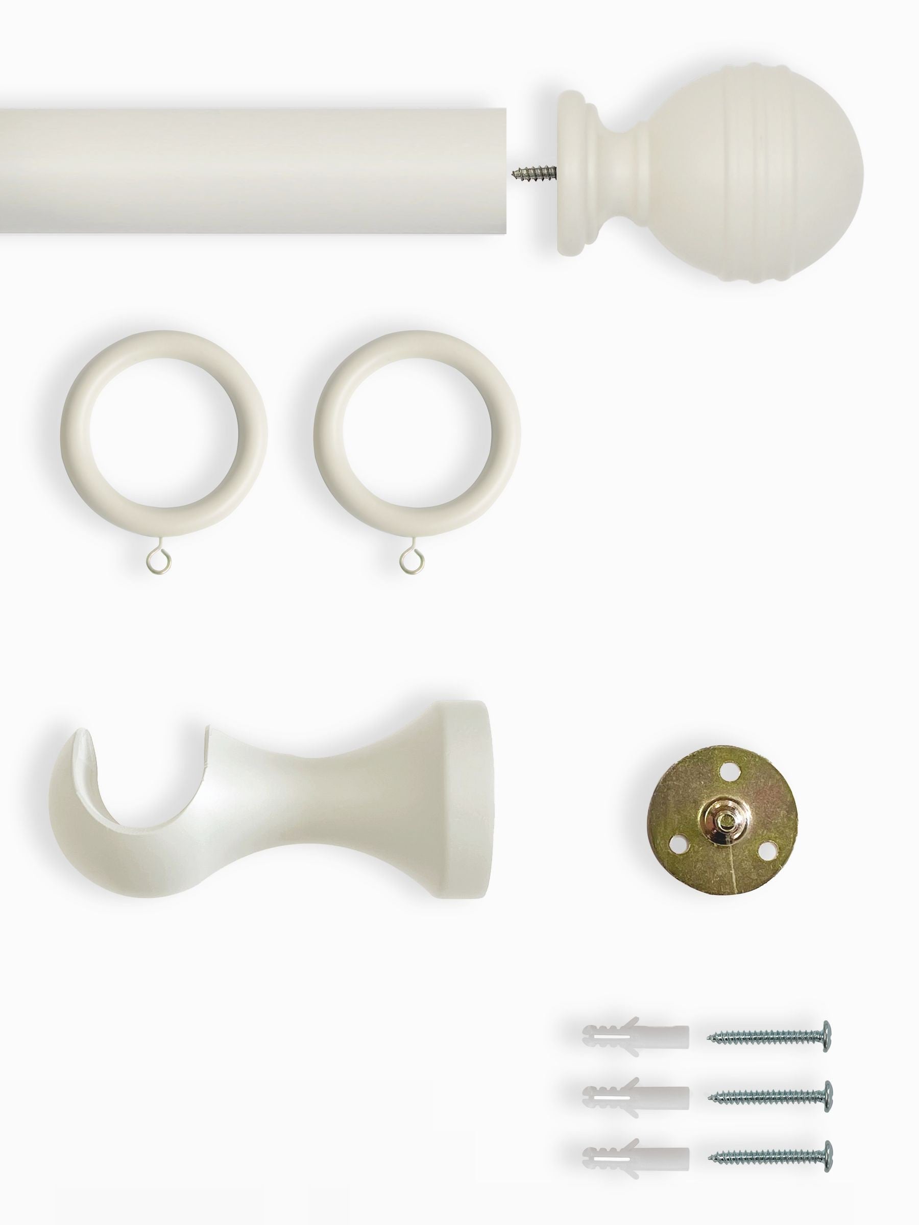 Laura Ashley Soft Natural Haywood curtain pole, imported from the UK