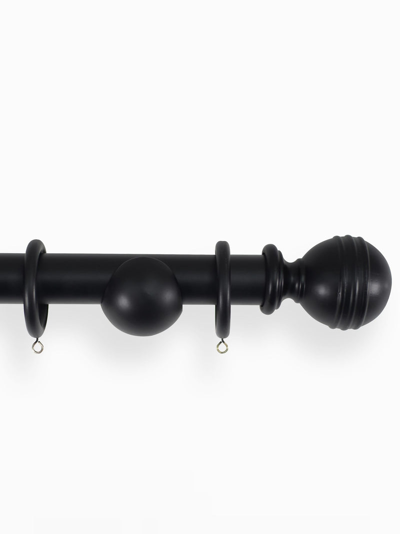 Laura Ashley Black Haywood wooden curtain pole 35mm imported from the UK